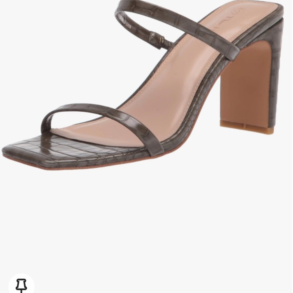 NWT The Drop olive  square toe 2 straps heeled Sandal 8.5 & 9